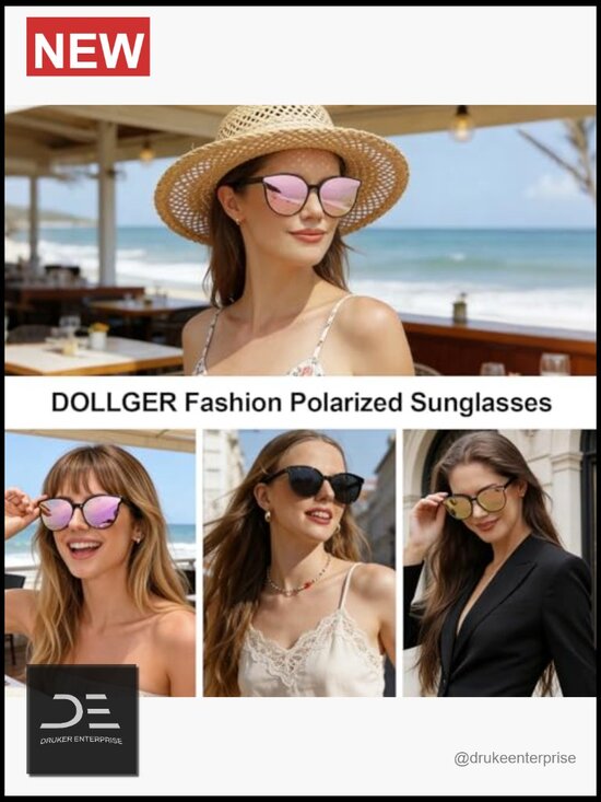 Oversized Polarized Cat Eye Sunglasses UV400 Protection Trendy Retro Shades
